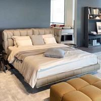 Nouveau design de lit de luxe en acier enduit de poudre pour maison Super Weight Lits personnalisés Ensembles de chambre à coucher rembourrés