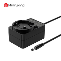 Adaptateur secteur multi-prises Shenzhen Merryking 12V 2A 3A AC DC avec homologation UL FCC KC GS SAA CE CB, adaptateur 24W pour plusieurs pays