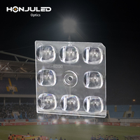 HONJU Lentille optique LED multi-sources 8-en-1 personnalisée à haute efficacité pour éclairage extérieur, pour projets commerciaux, commande en gros