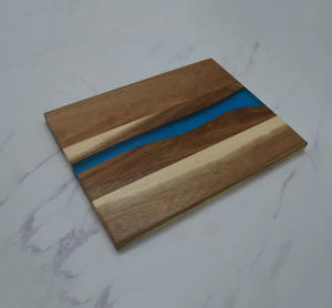 Planche à fromage et à charcuterie rectangulaire en bois d'acacia vert et résine époxy, écologique, 1,3 cm d'épaisseur, livraison gratuite aux États-Unis - Product Image 1