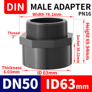 Công Nghiệp <span class=keywords><strong>PVC</strong></span> Nam Chủ Đề Ống Phù Hợp Upvc 3 "Ổ Cắm Lịch Trình <span class=keywords><strong>80</strong></span> Thẳng Ống Hose Nối Adapter Cho Ống Nước - Product Image 2