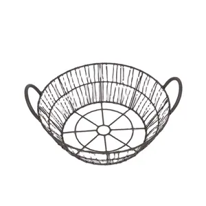 Cesta de almacenamiento de alambre decorativa personalizada, cesta de fábrica de 10% de descuento, hecha en China