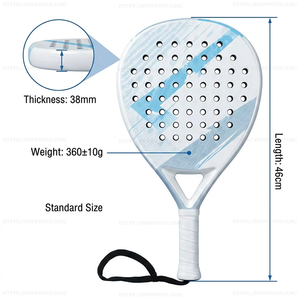 Raqueta <span class=keywords><strong>de</strong></span> Pádel Profesional <span class=keywords><strong>de</strong></span> 38 mm, Fabricada con Fibra <span class=keywords><strong>de</strong></span> Carbono y EVA, para Entrenamiento <span class=keywords><strong>de</strong></span> Adultos - Product Image 2