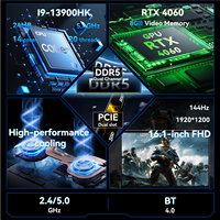 Nouvel ordinateur portable en gros 16,1 pouces 16:10 Intel i9-13900HK SSD 14 cœurs RTX 4060 GPU 16 Go DDR GDDR6 144 Hz 1920x1200 Rétroéclairage RVB Windows 11 en anglais