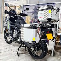 Porte-bagages de moto pour CFMOTO 450MT, support de sacoches latérales en alliage d'aluminium, porte-bagages arrière, kit de montage pour 3 sacoches, noir