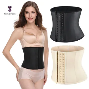 FeelinGirl Waist Cincher With Double Straps 7 Steel Boned Latex Waist  Trainer With Adjustable Hook-Eye Waist Trimmer Corset Shapewear Outfit For  Women