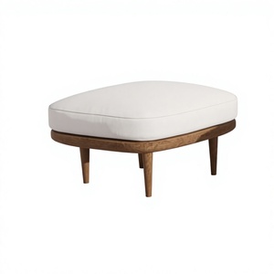Modern Tufted Ottoman Accent Chair Wooden Base <b>Floor</b> Seat for Living Room Bedroom Hotel - Product Image 1