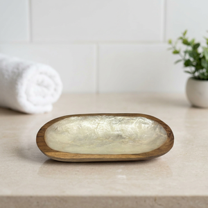 Meilleures ventes en Indonésie : Porte-savon en bois moderne et minimaliste antidérapant avec insert en pierre naturelle, accessoire de salle de bain de luxe écologique pour la maison - Product Image 1