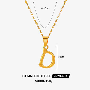 2025 Lớn 18K Mạ Vàng Thời Trang Tốt Nhất Thép Không Gỉ Vàng Ban Đầu Một Thư Mặt Dây Chuyền Vòng Cổ Cho Phụ Nữ Với Một Thư Mặt Dây Chuyền - Product Image 6