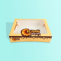 Meilleure vente Boîte de papier à fenêtre jaune personnalisée pour mini emballage de biscuits, de bonbons, de pain et de croissant