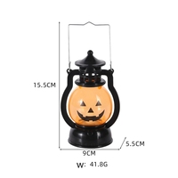 Lanterne citrouille LED d'Halloween à piles avec poignée pour décoration de fête sur porche, intérieur, extérieur, veilleuse