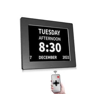 Cadre photo numérique 8 pouces avec réveil, calendrier, lecture vidéo, lecteur de musique MP3, affichage sur le bureau - Product Image 1