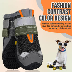 2025 4PCS Botas para perros Protector de pata Botas transpirables para perros Impermeable Dual Ajustable Lavable Antideslizante Zapatos para perros para caminar - Product Image 2