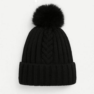 Gorro de Invierno Cálido y Grueso, Tejido con Trenzas, Protección para las Orejas, Gorro de Punto para Mujer, con Pompón - Product Image 5