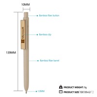 Stylo en fibre de bambou avec logo animal, action poussoir et NFC