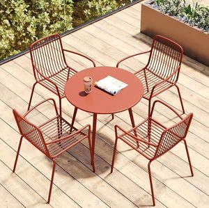 Ensemble de mobilier de jardin en <span class=keywords><strong>fer</strong></span> pour l'extérieur, <span class=keywords><strong>table</strong></span> et chaises de <span class=keywords><strong>bistrot</strong></span> pour café, villa - Product Image 2