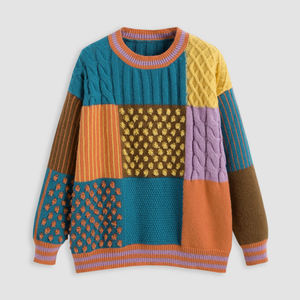 Pull personnalisé avec logo, motif jacquard, tricot pour femmes, pull en coton pour filles, tricot personnalisé pour femmes - Product Image 1