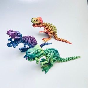 Juguete Antiestrés de Plástico Impreso en 3D, Modelo de Dinosaurio Tiranosaurio Rex Articulado, Esqueleto de 17/25 cm, Giratorio, para Regalo - Product Image 4