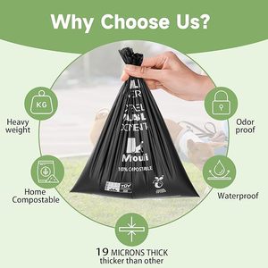 <b>Poop</b> Black <b>Bags</b> Compostable for <b>Dogs</b> Landfill Friendly Leak Proof Unscented Easy Open <b>Poop</b> Waste <b>Bag</b> - Product Image 6