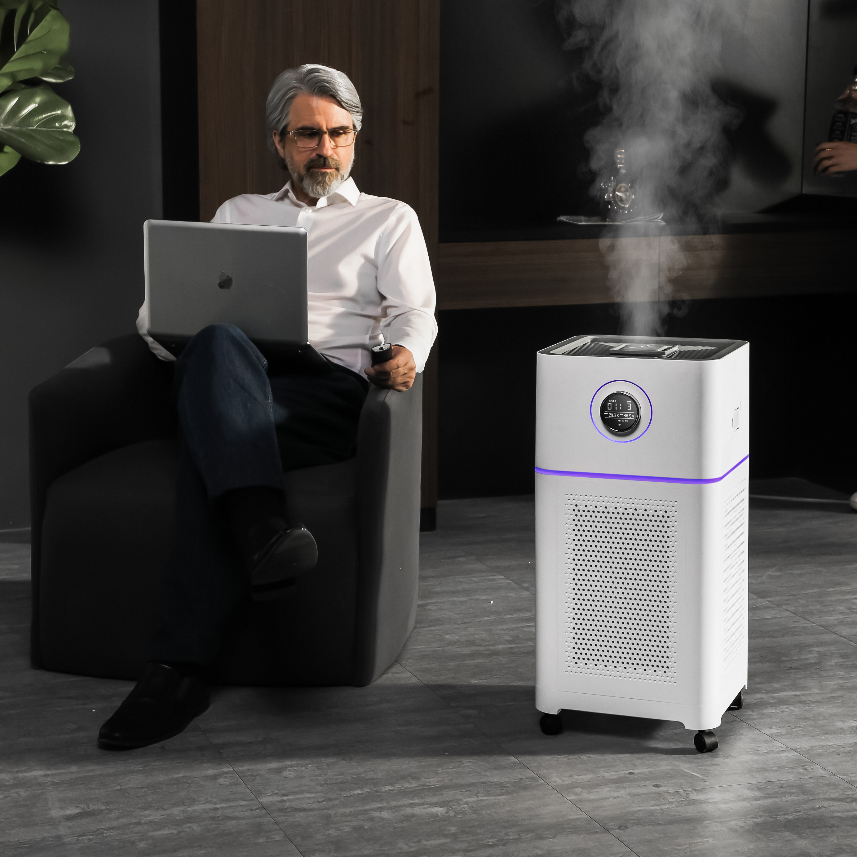 A12 Smart Home Electric Air Purifier and Humidifier with Essential Oil Therapy Portable for Large Household Rooms