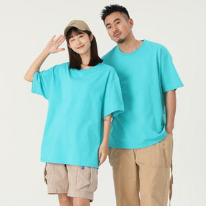 เสื้อยืดผ้าฝ้ายทอลายเรียบสำหรับผู้ชายเสื้อยืดโอเวอร์ไซส์แบบกำหนดเองผ้าคอตตอน100% ได้สำหรับฤดูใบไม้ผลิฤดูร้อน - Product Image 2