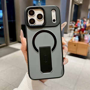 เคสโทรศัพท์แบบพับได้แม่เหล็กด้านในแบบดั้งเดิมสำหรับ iPhone 17 16 15 14 Pro Max พร้อมขาตั้งแบบฝ้า ผิวสัมผัสเนื้อผ้าลินิน ฝาหลังแบบด้าน - Product Image 3