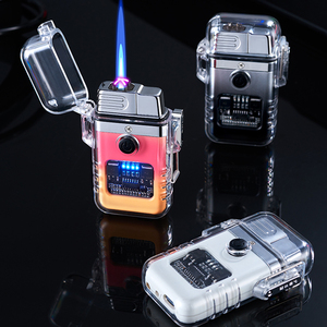 Encendedor recargable por USB, encendedor de butano recargable de Gas, impermeable, para acampar al aire libre, barbacoa, chimenea a prueba de viento, velas para encendedor de cigarrillos - Product Image 2