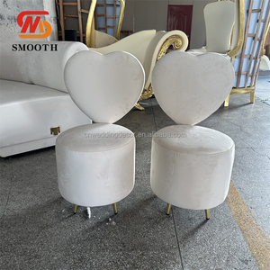 Mịn hoàng gia ưa thích sofa Phân tròn chỗ ngồi hình trái tim trở lại trắng nhung đệm sự kiện đám cưới sofa Phân - Product Image 5
