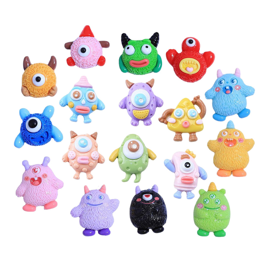 Diskon besar baru kreatif kartun monster kecil resin pesona untuk casing ponsel pembuatan keyring