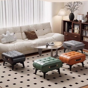 <strong>Stool</strong> Gold New Hot Sale <strong>Round</strong> Indoor Home Luxury Kids Foot Step Living Room Furniture Metal Chairs Modern <strong>Stools</strong> Ottoman Leather - Product Image 5