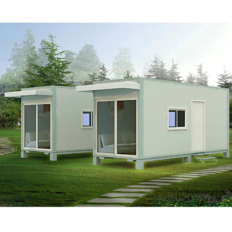 2 Storey Prefab Van Container Homes 40ft Luxury Prefabricated House with Balcony Toilet and Solar for Sale