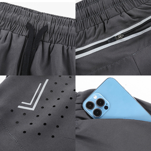 Jogger da corsa da uomo a doppio strato eleganti sport estivi traspiranti ad asciugatura rapida <span class=keywords><strong>con</strong></span> tasca sul retro pantaloncini Athleisure - Product Image 6