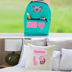 Parche decorativo flor llama corazón mariposa bota tela parches Rosa pequeños parches bordados hierro para sombrero Niña - Product Image 4