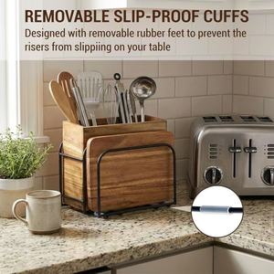 Wooden Storage <b>Box</b> 7.4x6.7x3 Inch Multi Function Kitchen Organizer Desktop <b>Tool</b> Holder - Product Image 3