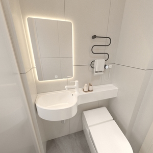 Évier mural en pierre artificielle en forme de P, durable, écologique et moderne, avec drain intégré, gain de place pour les salles de bain - Product Image 4