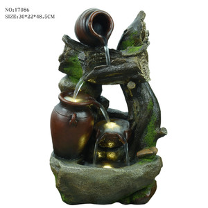 Resina outdoor secchio marrone cascata fontana del giardino - Product Image 6