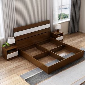 เตียงเดี่ยวขนาดควีนไซส์สุดหรู พร้อมลิ้นชักเก็บของ หัวเตียงทำจากไม้อัดเอ็มดีเอฟ เหมาะสำหรับเด็กผู้หญิง - Product Image 2
