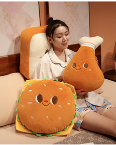 Simulation Creative Hamburg Chicken Leg Toast Bread Pillow Plush Toy <b>Doll</b> Girls Sleeping Cushion Plush Pillow Cute <b>Doll</b> Toys - Product Image 5