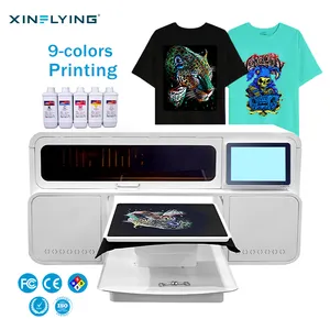 XInflaying Top Pick 48*47Cm Enkel Station Direct Naar Kledingstuk T-Shirt Printer 9-kleurendrukmachine Met 2 Eps I3200-koppen