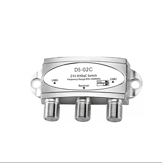Feichuanglin Model 10 2x1 DiSEqC F Female to F Female Satellite Signal Switch for Satellite TV Receiver
