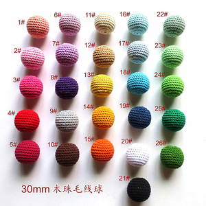 <span class=keywords><strong>Perles</strong></span> crochetées en coton pour collier de bébé, pierres en <span class=keywords><strong>bois</strong></span>, pour bijoux de grande taille, 30mm, vente en gros - Product Image 2