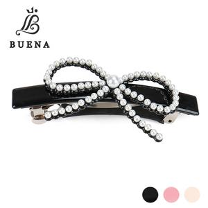 Style coréen Arc Pinces À <span class=keywords><strong>Cheveux</strong></span> En Acétate De Cellulose Barrettes à <span class=keywords><strong>Cheveux</strong></span> Élégant Arc <span class=keywords><strong>Perle</strong></span> Bijoux - Product Image 6