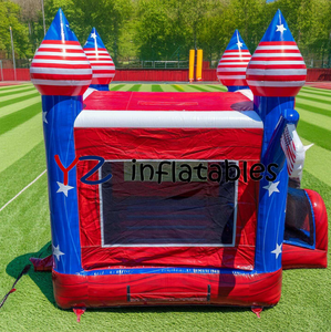 Château gonflable sur <span class=keywords><strong>le</strong></span> thème du drapeau américain, étoiles et rayures, château gonflable pour enfants, château gonflable commercial pour l'extérieur - Product Image 5