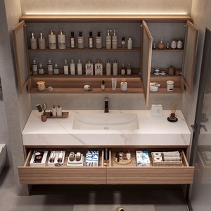 <span class=keywords><strong>Mobile</strong></span> <span class=keywords><strong>Bagno</strong></span> Sospeso Moderno di Lusso <span class=keywords><strong>con</strong></span> Doppio Lavabo e Top Integrato - Product Image 6