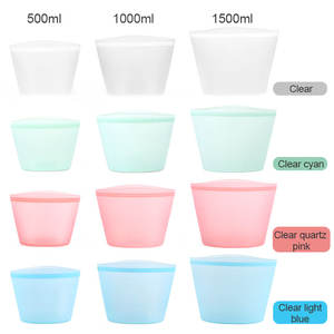 Bolsa de almacenamiento de alimentos reutilizable de silicona 100%, a prueba de fugas, Apto para lavavajillas, contenedor de congelador no tóxico ecológico para cocinar, juego de 1 - Product Image 2