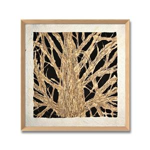 Murale décorative murale carrée à texture d'écorce et cadre marron pour fond de canapé, vente en gros, pour entrée de maison d'hôtes et hall d'accueil, traitée - Product Image 5