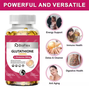 OEM <span class=keywords><strong>1000mg</strong></span> Glutathion Softgel Supplement voor volwassenen, voor huidverlichting, met L-Glutamine, Mariadistel, Alpha-Liponzuur, capsules, vitamine C en D3 - Product Image 2