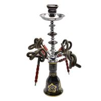 Ensemble de chicha portable en verre acrylique avec quatre tuyaux et finition miroir