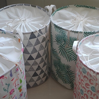 Grand panier à linge écologique et durable, imperméable, en coton et lin, avec cordon de serrage, design moderne pour placard