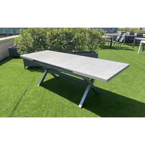 Tavolo da Esterno Moderno Allungabile da Giardino o Patio con Struttura in Alluminio e Piano con Finitura in Finta Pietra <span class=keywords><strong>per</strong></span> Pranzi in Villa o Giardino - Product Image 2